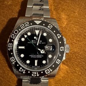 Rolex Black and Silver Men's Watch GMT Yatch Master II